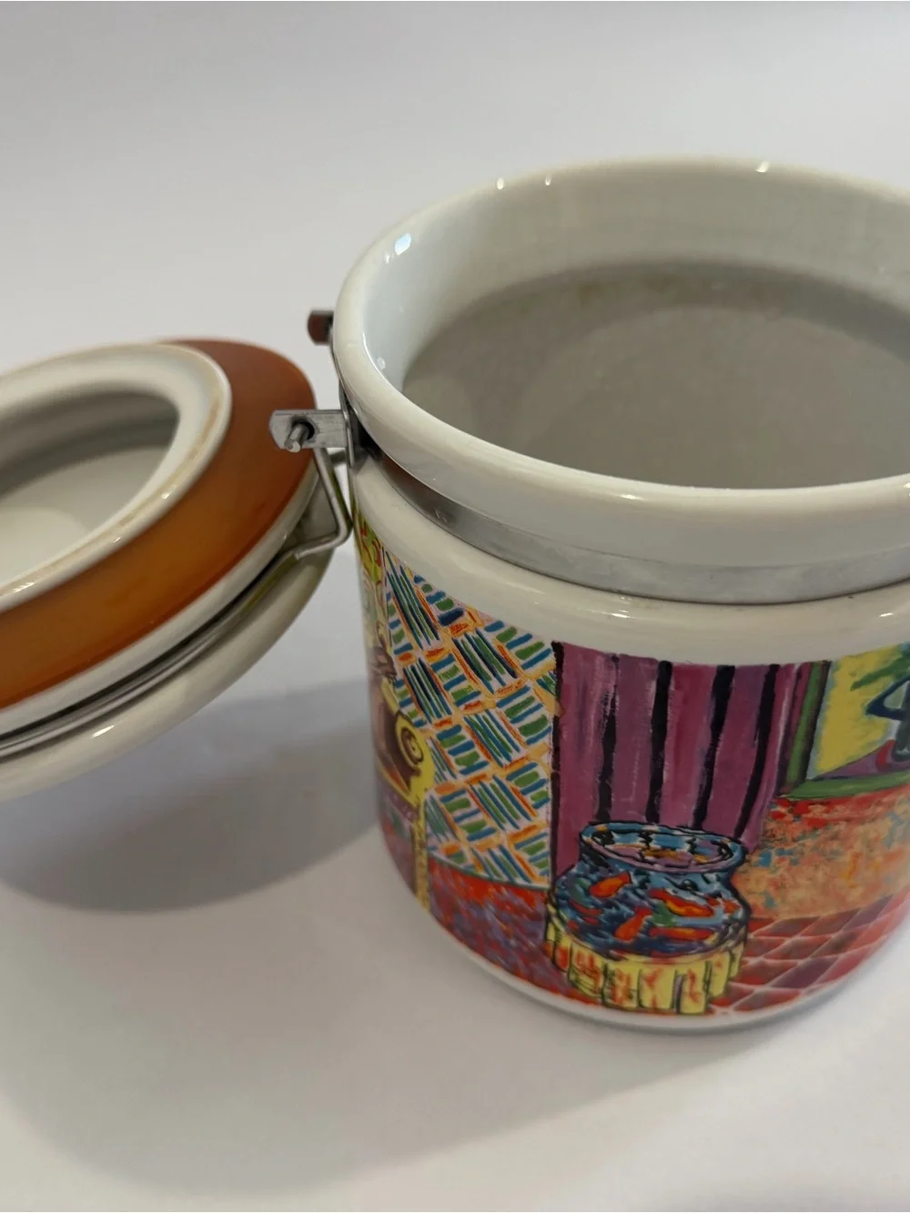 Multicolor Vintage Ceramic Airtight Food Storage Jar with Clamp Lid